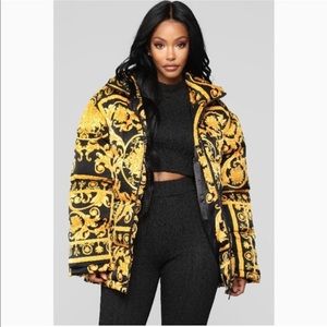 Fashion Nova Versailles Baroque Puffer Jacket